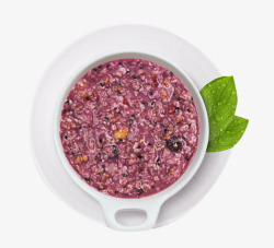 紫色早餐粥早餐紫薯燕麦粥高清图片