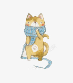 围着围巾的猫咪可爱围巾猫咪动漫卡通形象高清图片