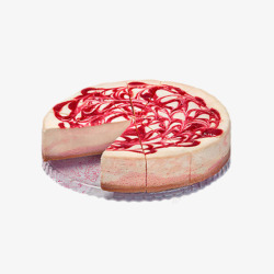草莓纽约芝士蛋糕素材