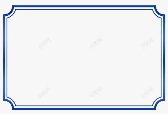 边框图腾png免抠素材_新图网 https://ixintu.com 免扣 线条 蓝色 边框