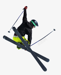 冬天雪橇滑雪人物高清图片
