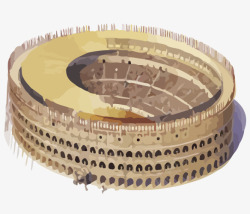 罗马意大利手绘罗马竞技场高清图片