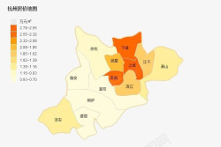 杭州房价区域地图素材