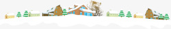 冬日小镇褐色冬日积雪小屋高清图片