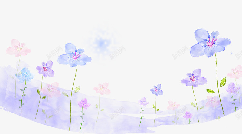 手绘紫色的鲜花psd免抠素材_新图网 https://ixintu.com 唯美 墨点 墨迹 插画 新图网 水彩 粉色 紫色 绘画 花卉 花朵