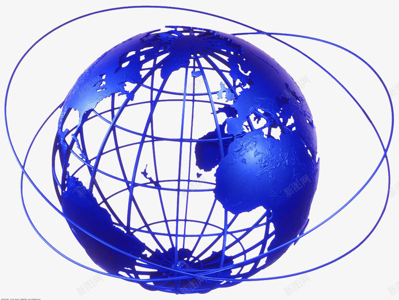 旋绕的地球蓝色png免抠素材_新图网 https://ixintu.com 地球 手绘 数码管 旋绕 科技数码