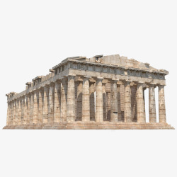 破旧白色柱子希腊神庙素材