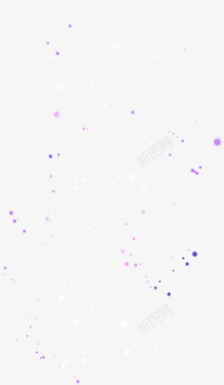 紫色手绘漂浮装饰星光素材