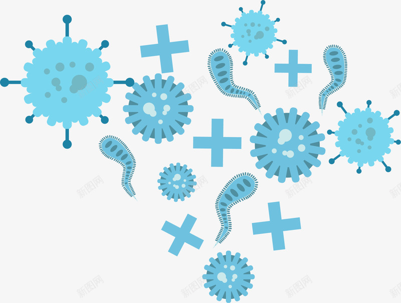 卡通细菌图案png免抠素材_新图网 https://ixintu.com 医疗 卡通细菌 病毒 病菌 装饰图案