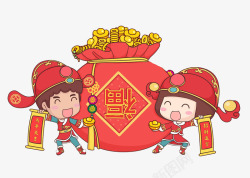 卡通新年福袋图素材