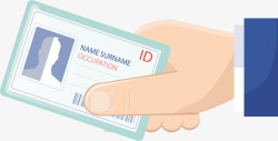 工作证卡出示工作证件卡片矢量图高清图片