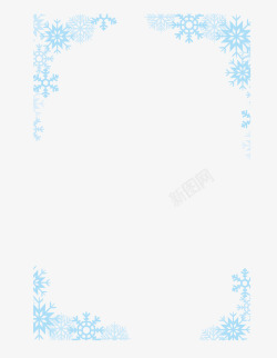 蓝色圣诞雪花装饰边框矢量图素材