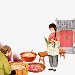 赛龙舟海报端午节包粽子高清图片