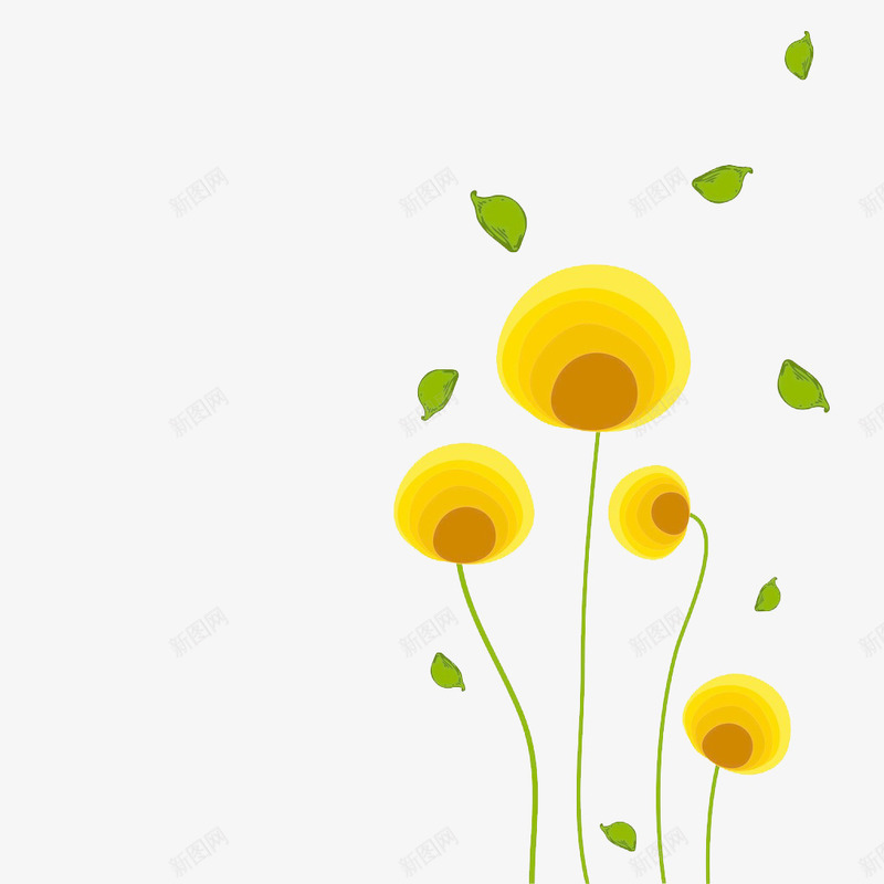 漂浮花瓣png免抠素材_新图网 https://ixintu.com 树叶 漂浮 花朵 花瓣 黄色