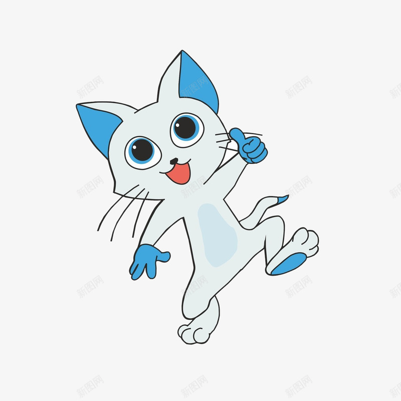 卡通动物开心的小猫png免抠素材_新图网 https://ixintu.com 俏皮的 动漫 动画 卡通猫 可爱的小猫 开心的
