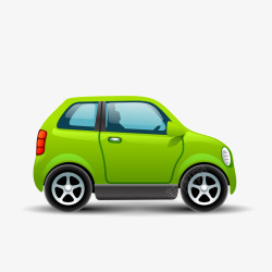 绿色的玩具卡通绿色的小汽车矢量图高清图片