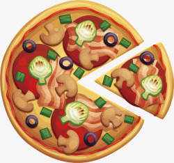 超级至尊披萨蔬菜至尊豪华披萨矢量图高清图片