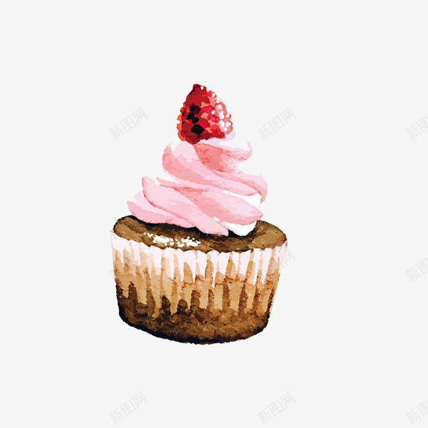 水彩手绘草莓蛋糕png免抠素材_新图网 https://ixintu.com 手绘 果酱 水彩 水果 草莓 蛋糕