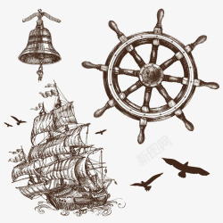 素描航海主题素材