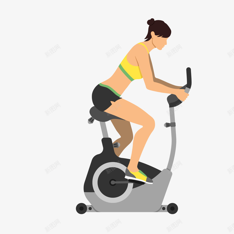 在健身器材上的女性人物矢量图ai免抠素材_新图网 https://ixintu.com 人物设计 健身 卡通 女性人物 运动 锻炼 矢量图