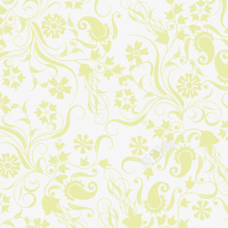 黄绿色花朵花藤花纹矢量图高清图片