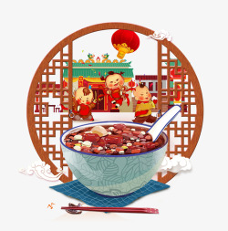 腊八备年货喜庆中国风传统节日腊八节高清图片