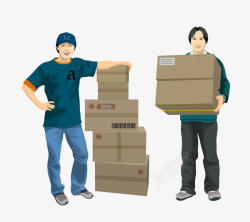 搬纸箱子的男人搬箱子的男人矢量图高清图片