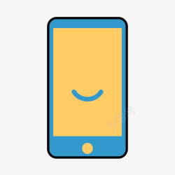 手机免费PSD图标展示蓝色圆角手机元素矢量图图标高清图片