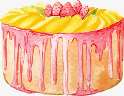 水彩蛋糕装饰图案素材