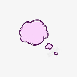 考框紫色思考气泡高清图片