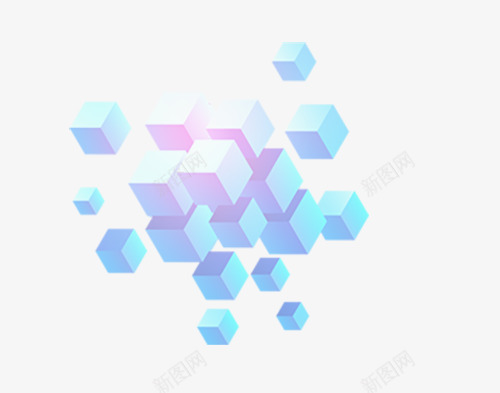 彩色方块蓝色立体多个方块png免抠素材_新图网 https://ixintu.com 多个方块 封面设计 插画 数码 海报设计 科技 立体方块 蓝色