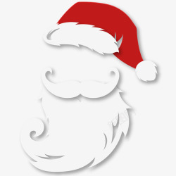 胡子手绘圣诞老人的胡子和圣诞帽高清图片
