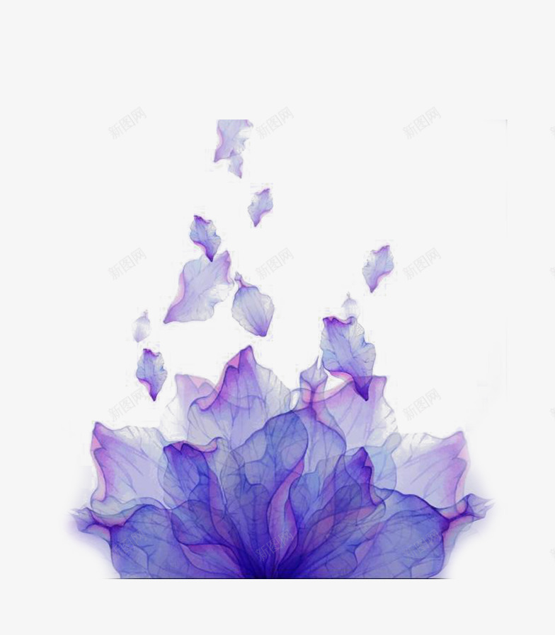 蓝色透明褶皱花瓣背景png免抠素材_新图网 https://ixintu.com 背景 花瓣 蓝色 褶皱 透明
