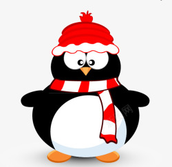 戴圣诞帽子的企鹅素材