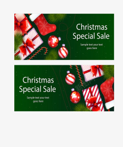 圣诞销售卡精美圣诞节特价促销banner矢量图高清图片