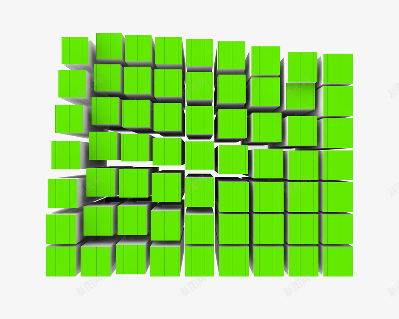 绿色3D方格子背景png免抠素材_新图网 https://ixintu.com 3D 方格子 素材 绿色 背景