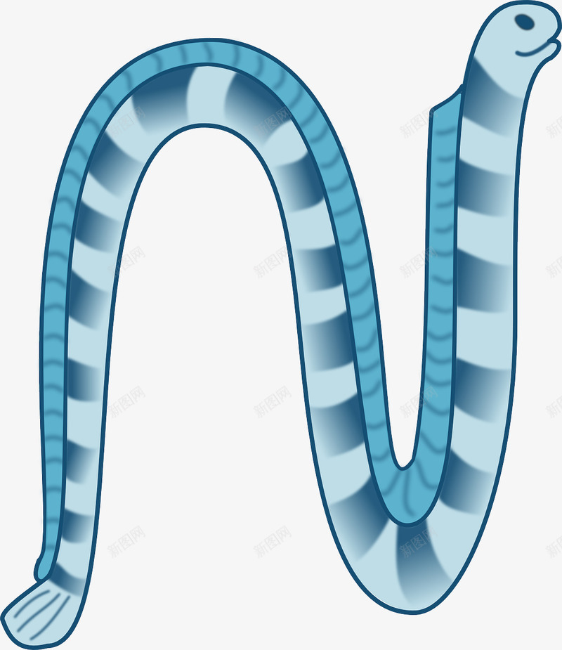 蓝色的海蛇png免抠素材_新图网 https://ixintu.com 修长 海蛇 生物 蓝色