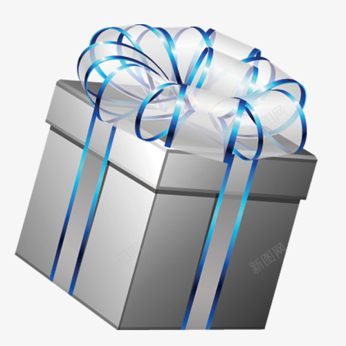 圣诞节礼物psd免抠素材_新图网 https://ixintu.com 包装礼盒 圣诞节礼物 礼物 礼盒 银色礼盒