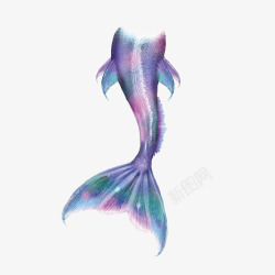 创意美人鱼紫蓝色漂亮美人鱼尾巴高清图片