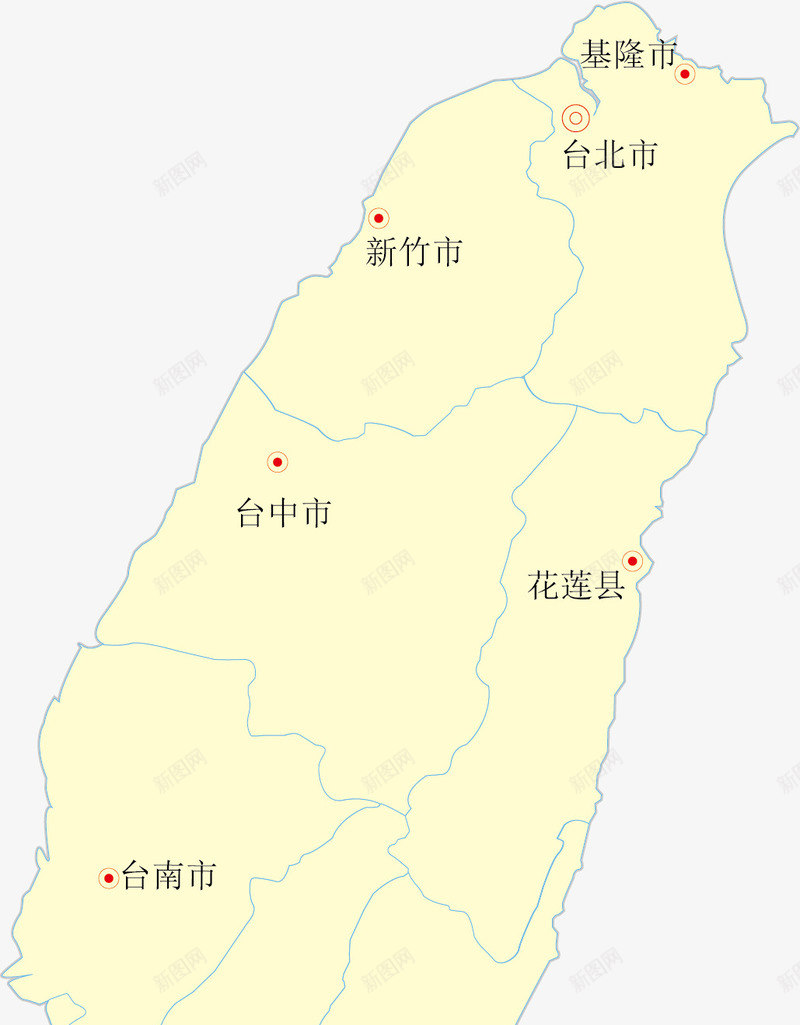 台湾地图png免抠素材_新图网 https://ixintu.com 中国省份地图 地图 省份地图 省级行政区 矢量地图