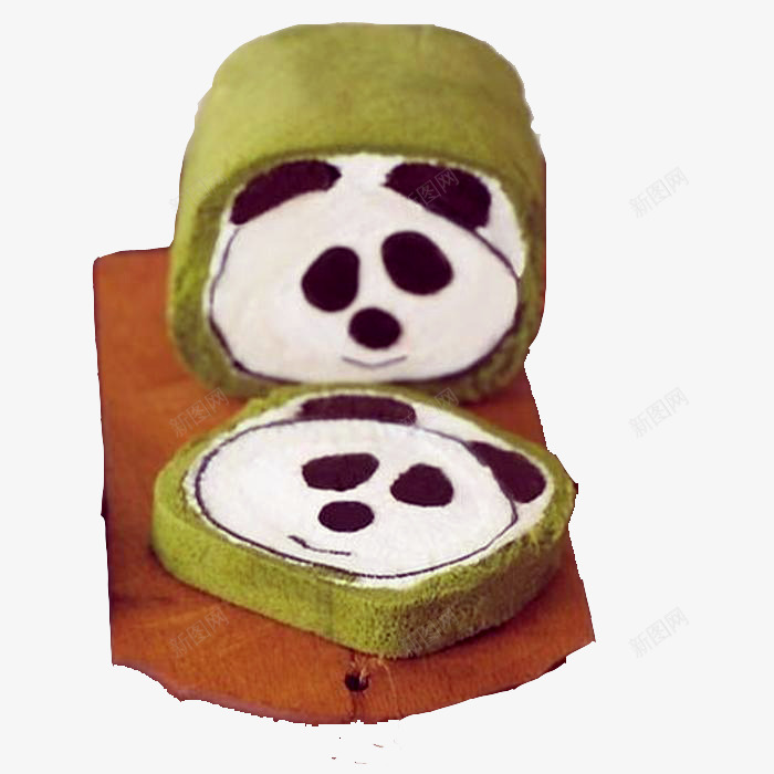 抹茶奶油熊猫蛋糕png免抠素材_新图网 https://ixintu.com 创意 实物 甜品 美食 装饰