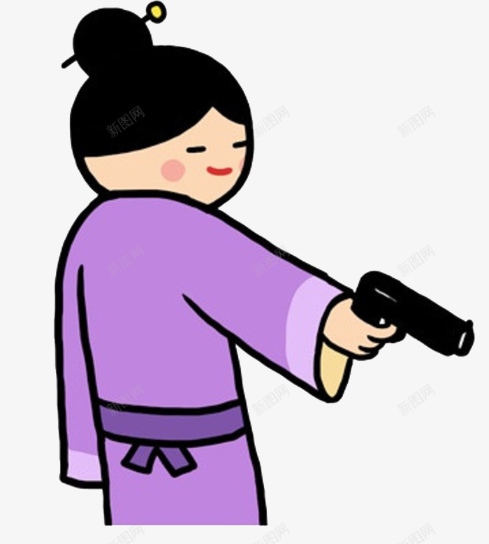 紫色小人png免抠素材_新图网 https://ixintu.com 惩罚 杀人 枪 紫色