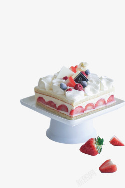 草莓艺术蛋糕素材