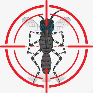 卡通枪口瞄准禁止蚊子插画图标免图标