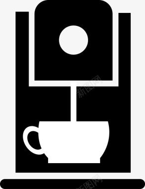 简笔画咖啡机和咖啡矢量图图标图标