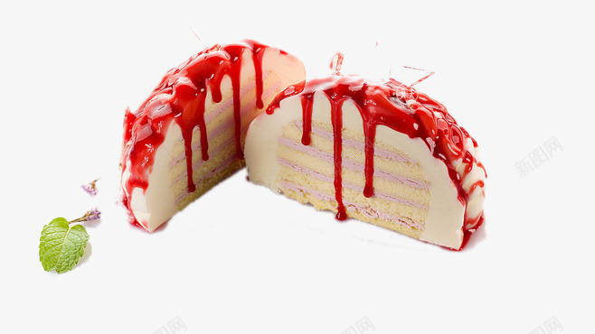 红色草莓蛋糕png免抠素材_新图网 https://ixintu.com 甜食 红色果酱 草莓蛋糕 蛋糕 食物