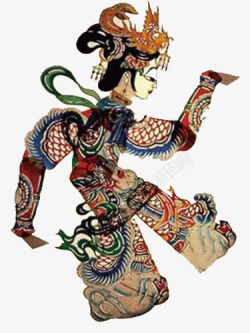 民间人物矢量图中国风优美女性跳舞皮影高清图片