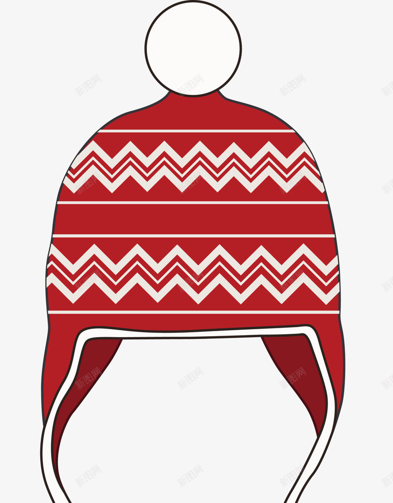 冬季卡通红色帽子png免抠素材_新图网 https://ixintu.com 冬天帽子 冬季帽子 卡通帽子 温暖帽子 白色毛球 红色帽子
