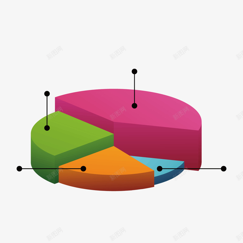 彩色饼状图png免抠素材_新图网 https://ixintu.com ppt 分析 商务 四部分 彩色 数据 标签 立体 饼状图