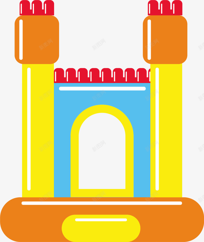 黄色闪耀充气城堡png免抠素材_新图网 https://ixintu.com 6月1号 儿童节 充气城堡 六一节 玩耍 童趣 闪耀城堡